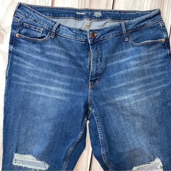 Old Navy High Rise Rockstar super skinny distressed jeans EUC - Picture 3 of 7